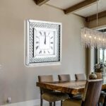 Clock Crushed Diamond Glass Clock for home decor glass clock for wall