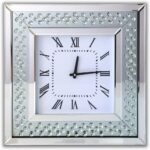 Clock Crushed Diamond Glass Clock for home decor glass clock for wall